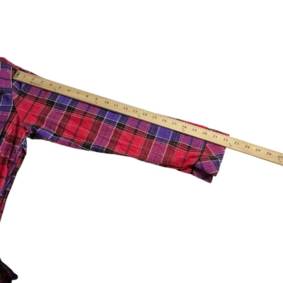 NWT Victoria's Secret Red Purple Plaid Cotton Sleep Shirt Size M - Picture 12 of 15